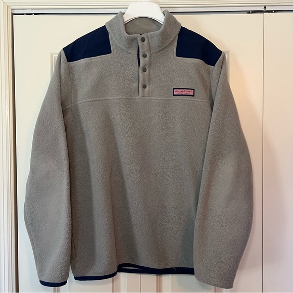 Vineyard Vines men’s snap closure fleece pullover. Size L. - Picture 1 of 8